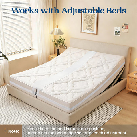 FeelAtHome bed bridge works with adjustable beds for easy realignment.