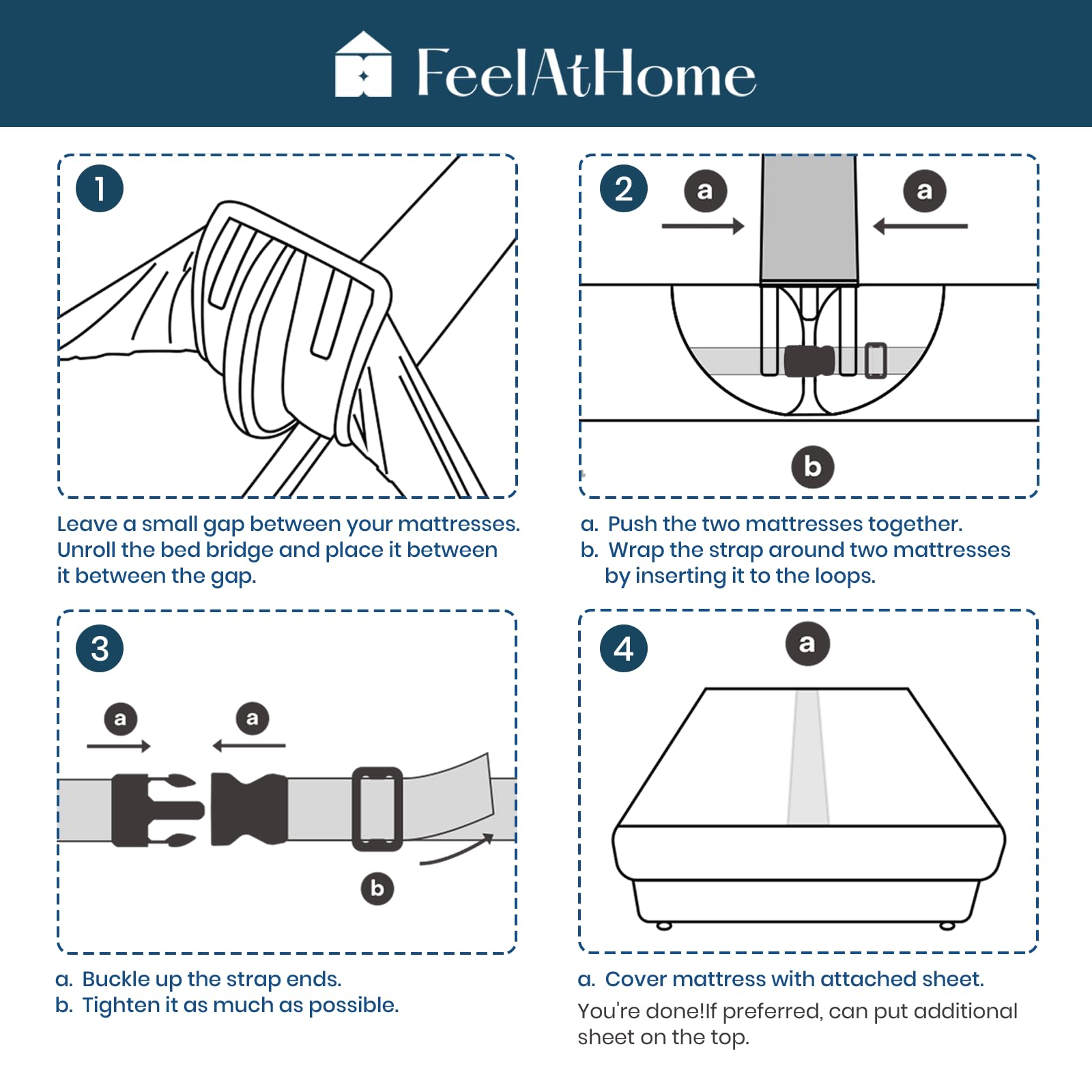 FeelAtHome guest-room bed-ready setup for hosting relatives or guests.