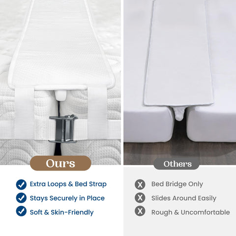 FeelAtHome hotel-room setup visualizes a larger, comfortable sleep surface.