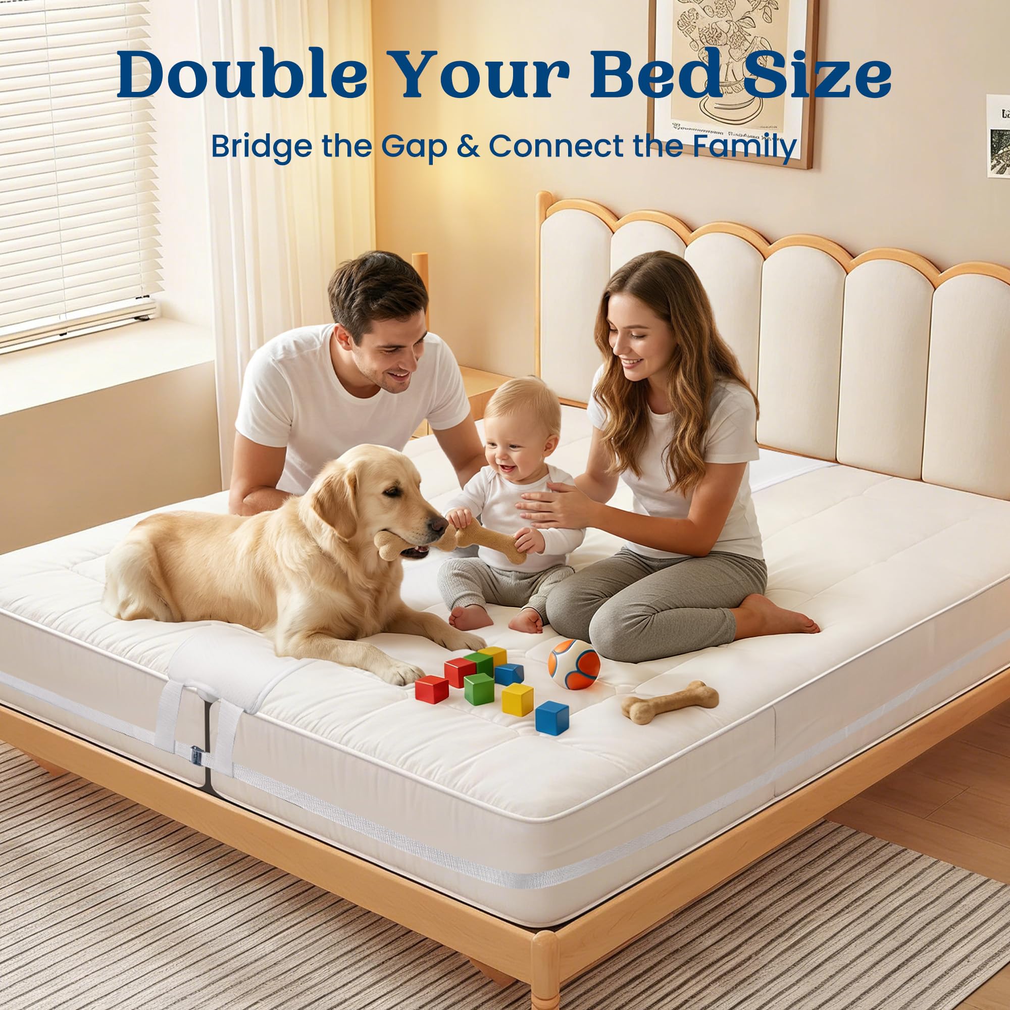 FeelAtHome twin-xl to king connector in use creates a seamless sleeping surface.