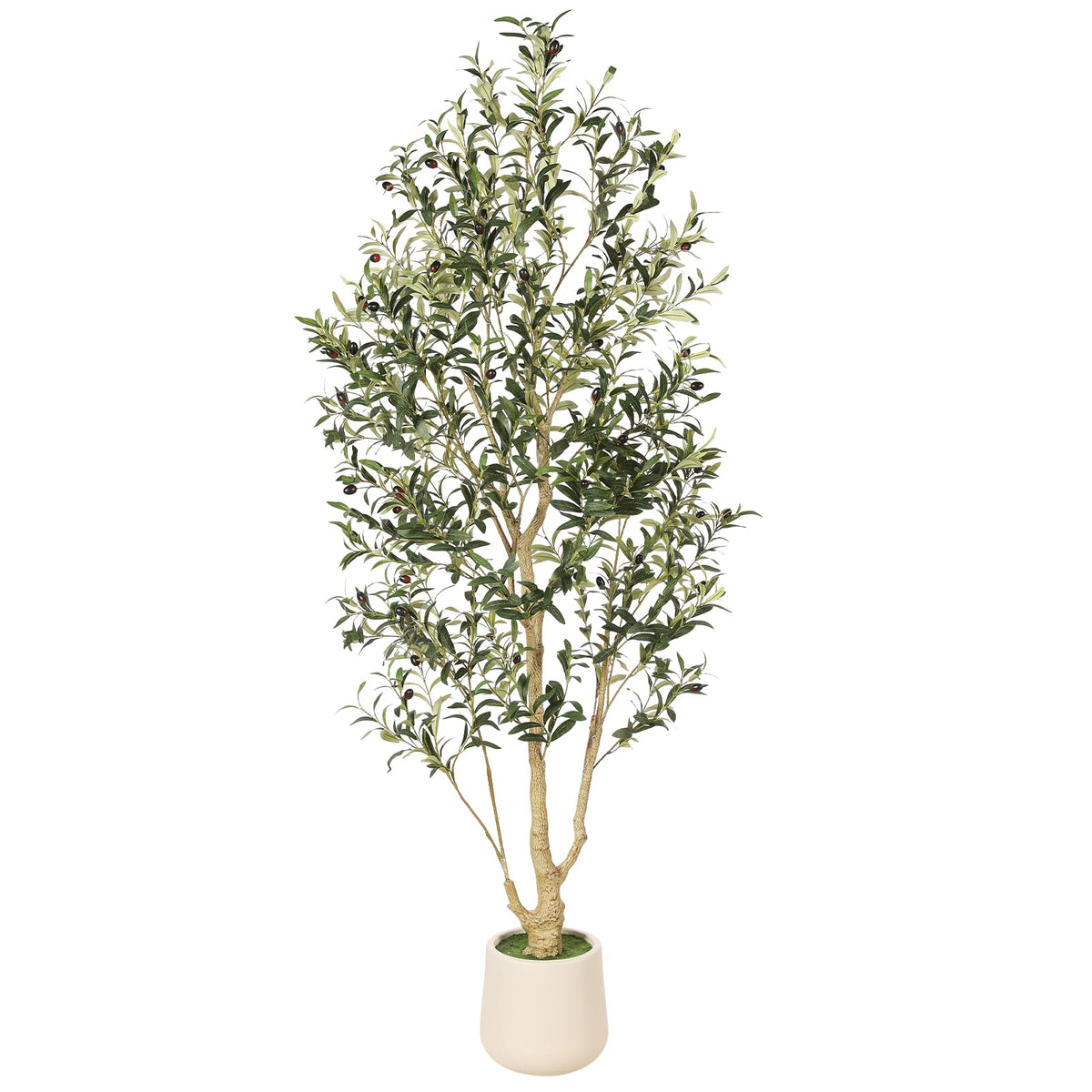 FEELEAD 6ft olive tree with planter in a living room corner, adding greenery