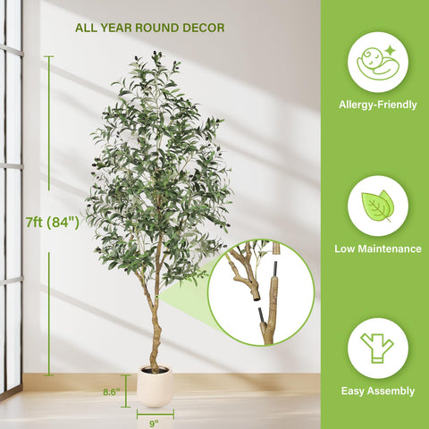 FEELEAD olive tree leaves closeup realistic foliage for authentic indoor ambiance.