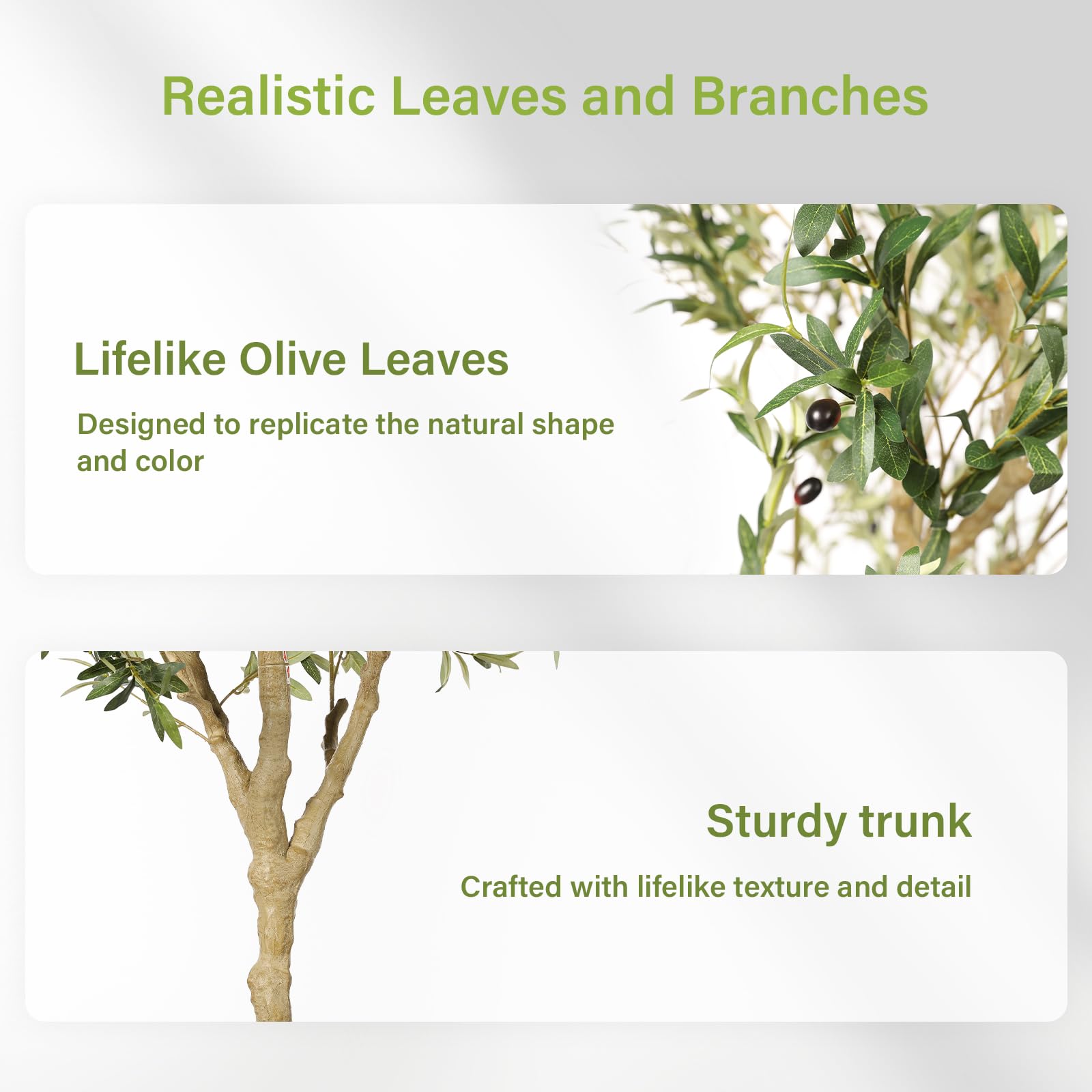 FEELEAD olive tree 7ft potted base offers stable decorative focal point