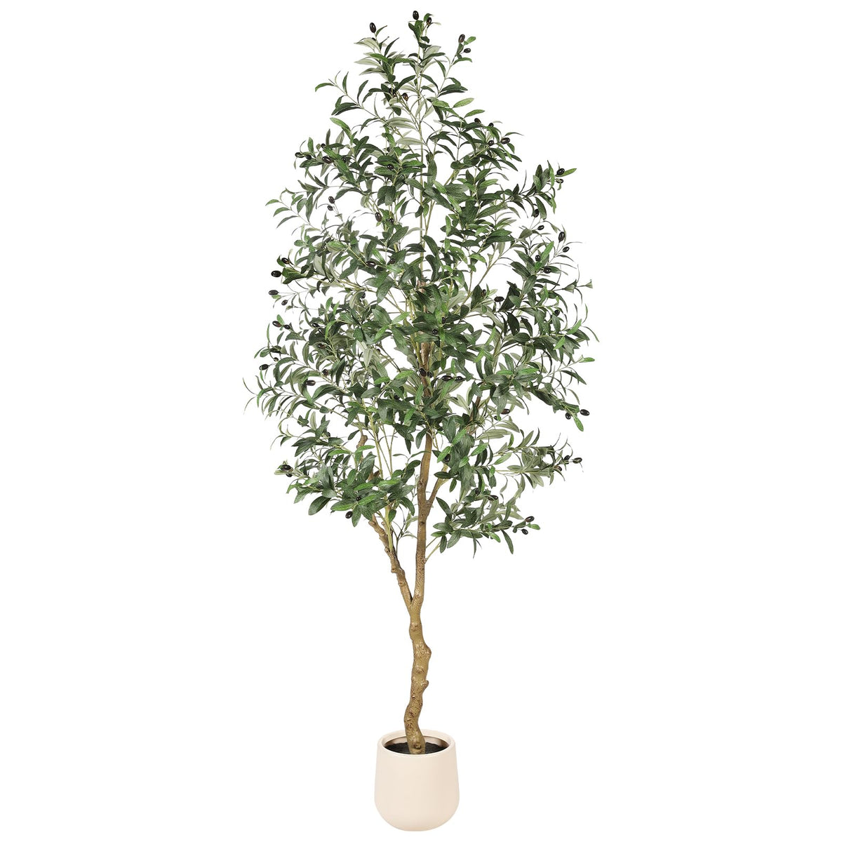 FEELEAD 7ft olive tree with pot tall maintenance-free indoor centerpiece.