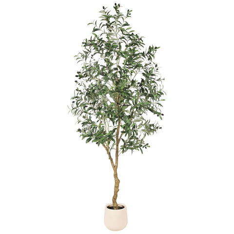 FEELEAD 7ft olive tree with pot tall maintenance-free indoor centerpiece.