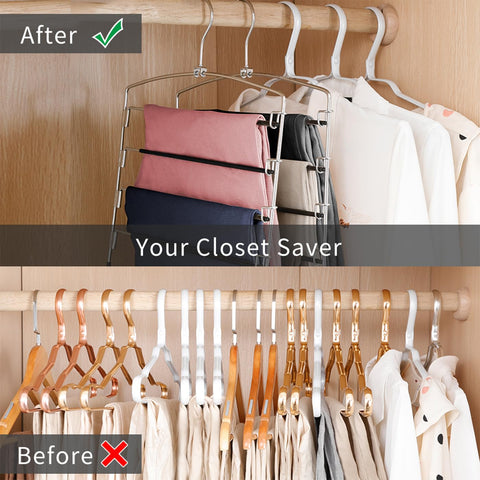 FeeraHozer non-slip trousers hangers with rubber tips prevent slipping