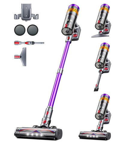 Feetis cordless vacuum 600W suction powers through stubborn dust.