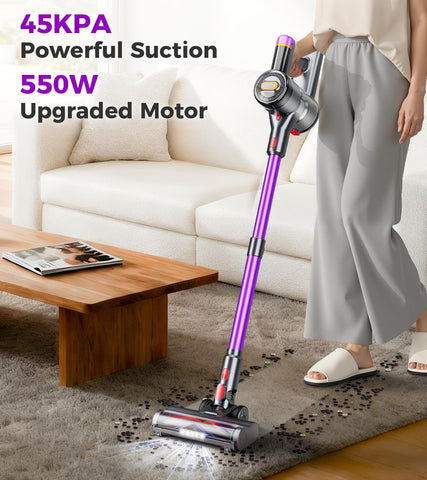 Feetis vacuum with LED display shows remaining power and mode status