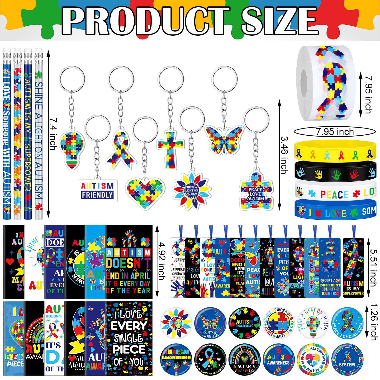 Feifeiya autism awareness acrylic keychains—lightweight and sturdy.