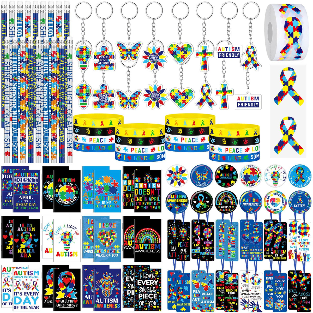 Feifeiya autism awareness wristbands—colorful and durable for events.