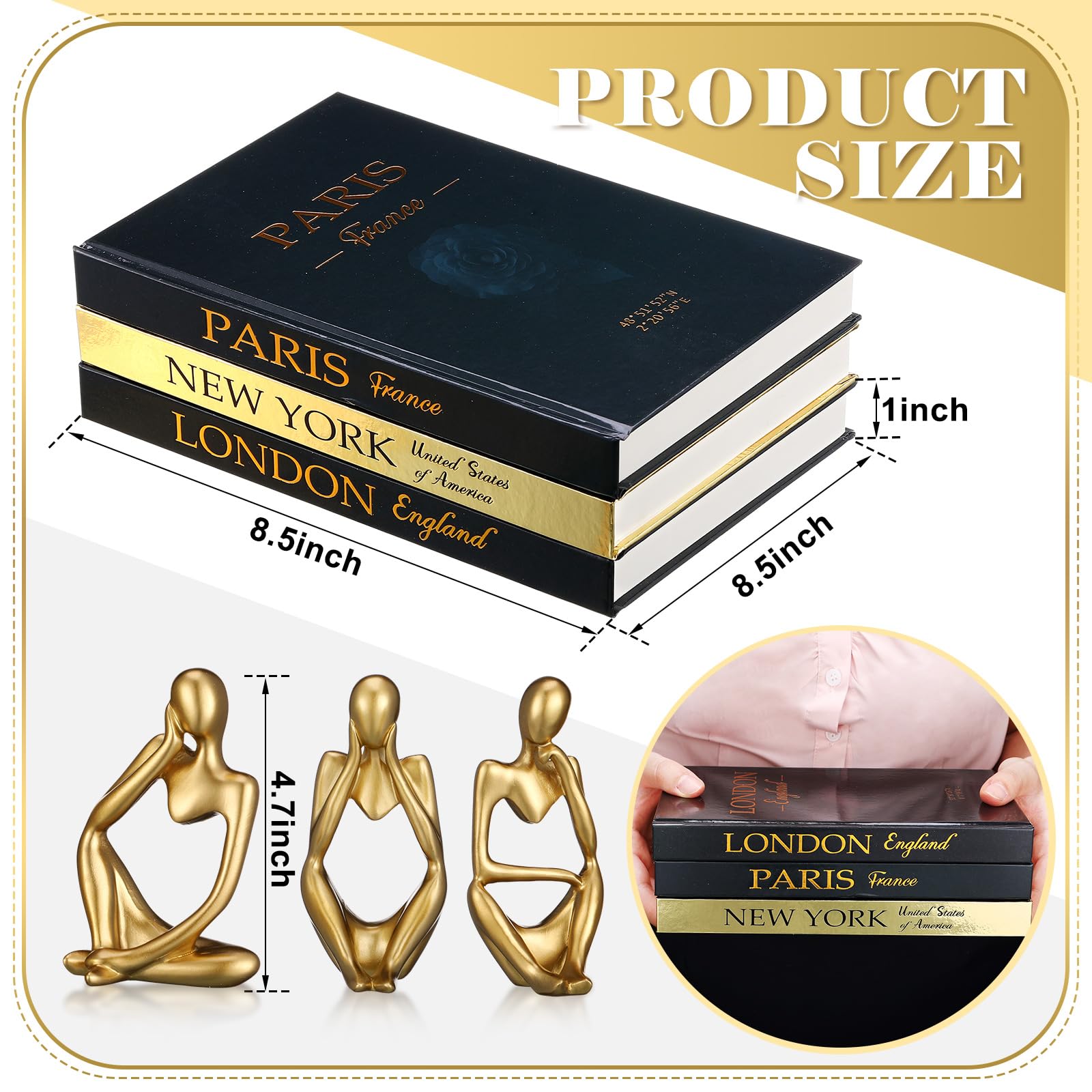Feifeiya decorative book set on coffee tables adds modern elegance.