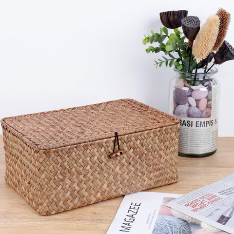 FEILANDUO stackable handwoven basket set saves space when not in use