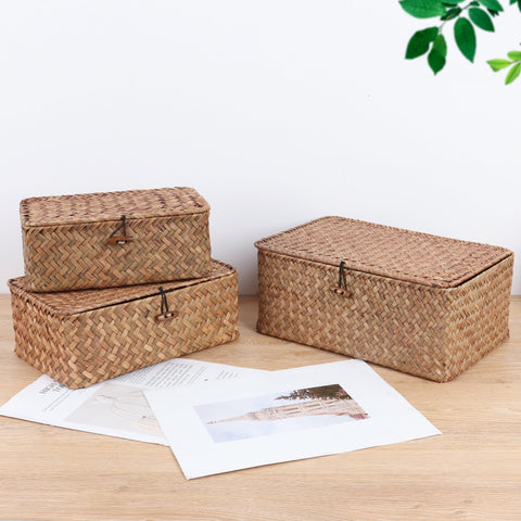 FEILANDUO seagrass storage basket woven by hand for natural, durable organization