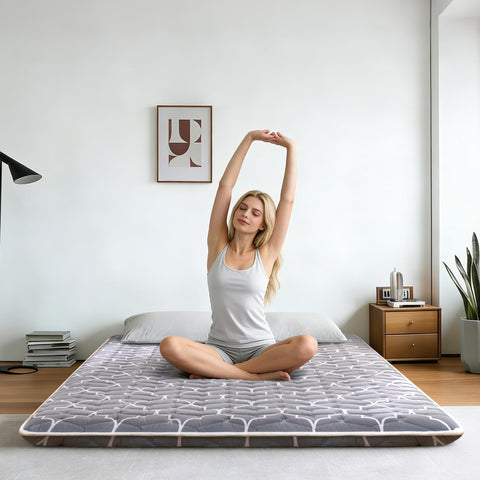Feisaibaoly futon bedroom setup demonstrates versatile seating and sleeping options