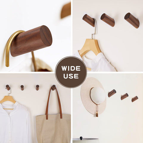 Felidio rustic wooden hook complements living spaces with natural walnut tone.