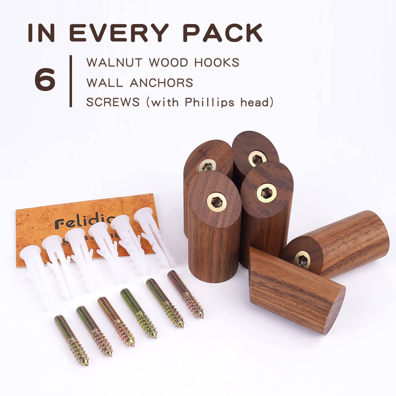 Felidio entryway hook set demonstrates easy installation with included mounting hardware.
