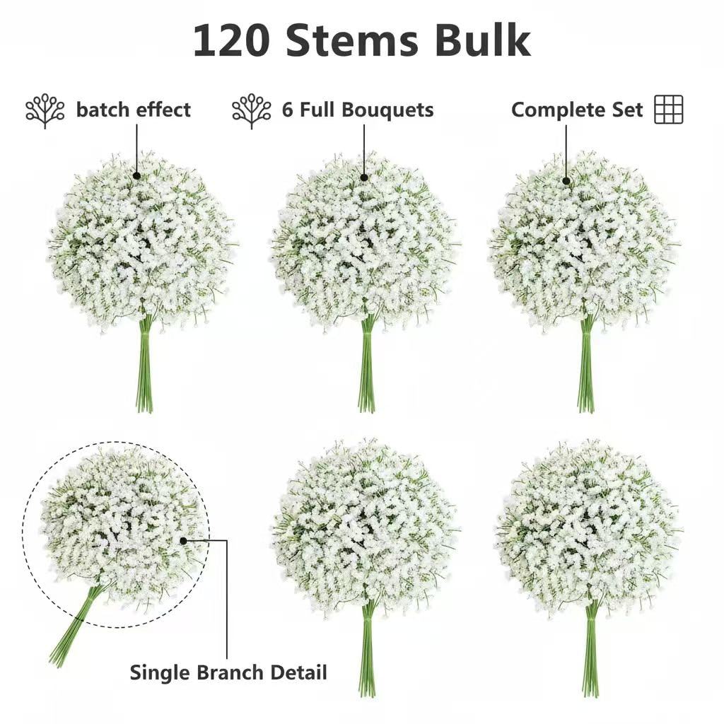 FelineFold Babys Breath 120pcs home decor mantel scene for cozy ambience.