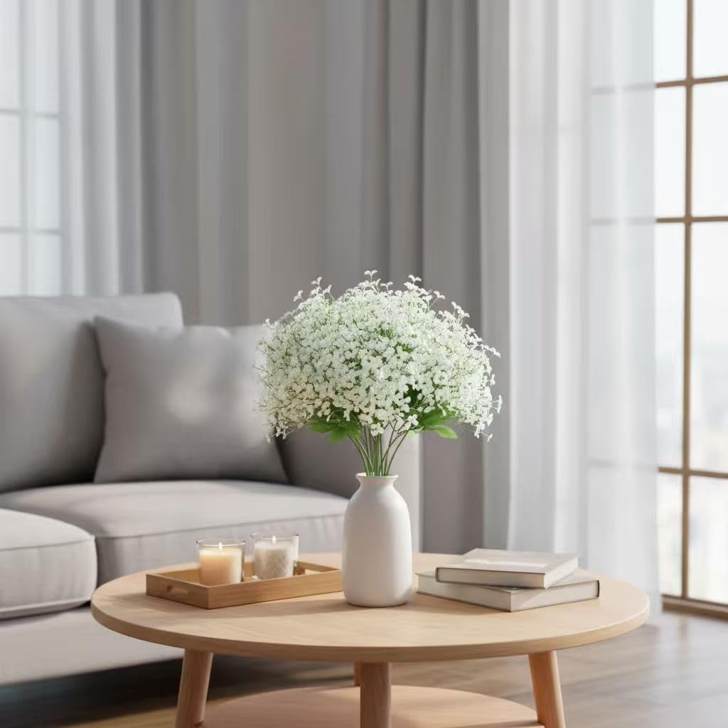FelineFold Babys Breath 120pcs maintenance-free flowers stay fresh-looking with no watering.