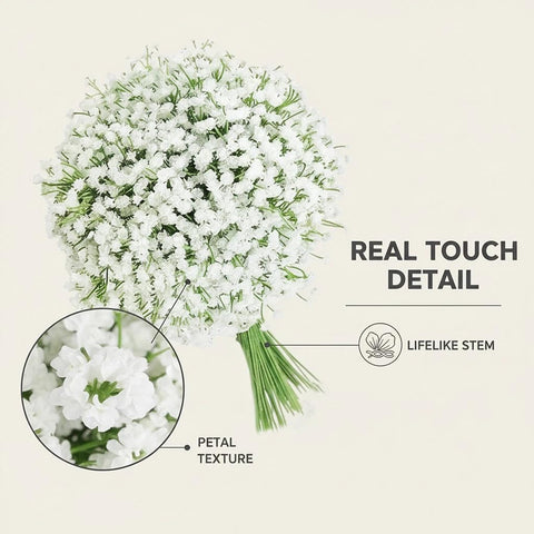 FelineFold Babys Breath 120pcs wedding altar shot for elegant, maintenance-free decor.