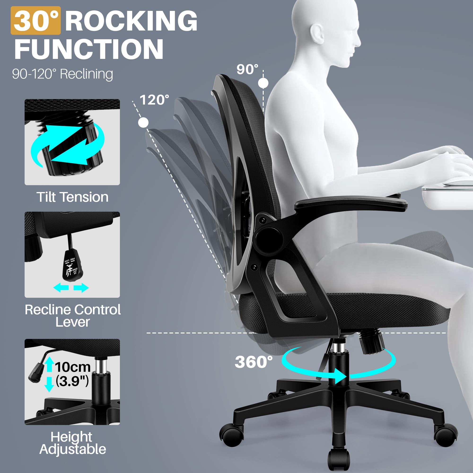 FelixKing Office Chair foam-seat shows soft yet supportive cushioning for all-day comfort.