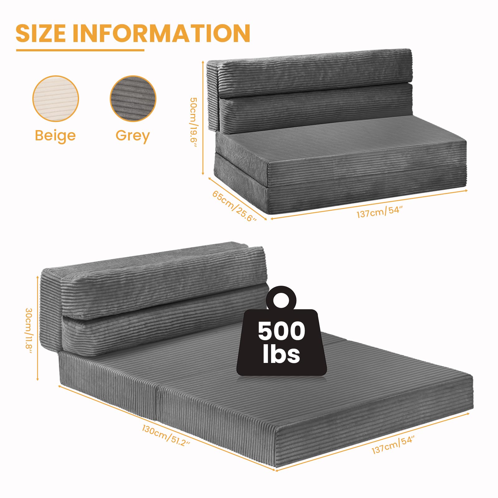 Feliz Home compact folded sofa in a small living space