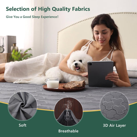 Feltybed deep pocket with elastic skirt securing a 6–15 inch mattress