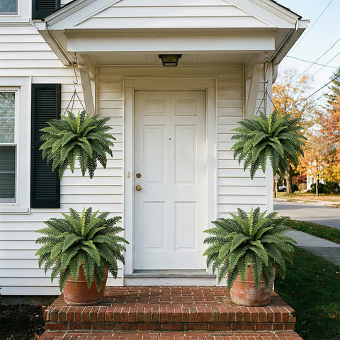 Fely bely easy-care ferns require no watering or pruning for year-round appeal.