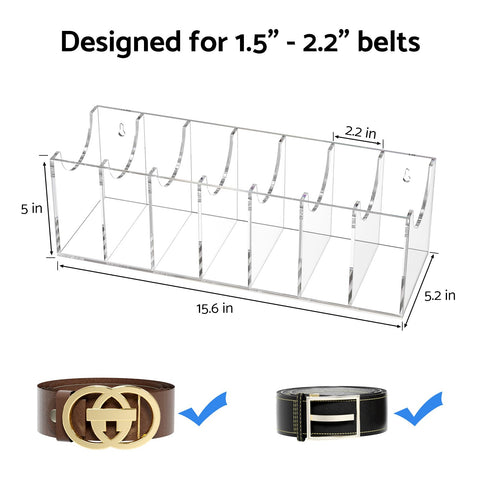 FEMELI belt organizer demonstrates 4mm clear acrylic durability and visibility