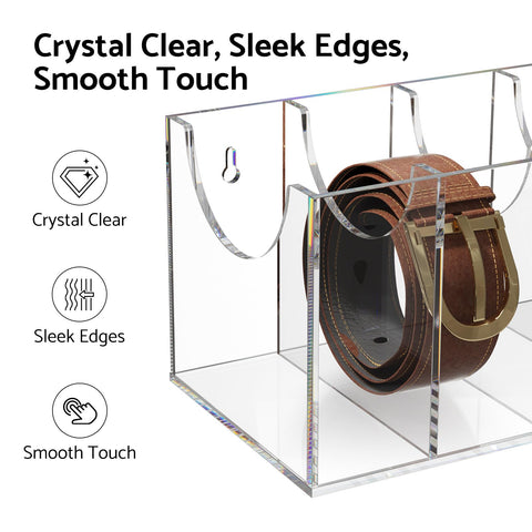 FEMELI belt organizer side view illustrates compact, space-saving storage