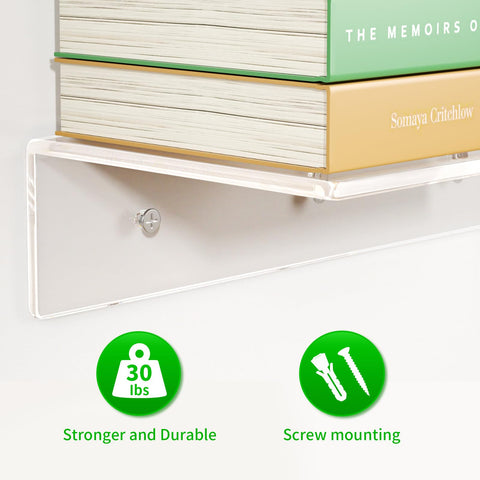 FEMELI clear acrylic shelves showcase decor with a floating, minimalist look.