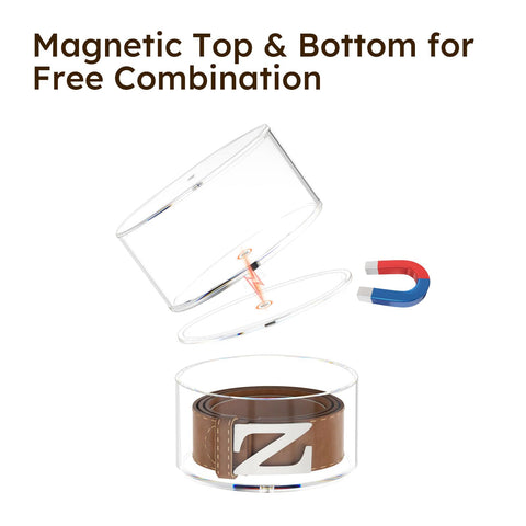 FEMELI magnetic compartments belt holder showcases items at a glance for efficient closet organization.
