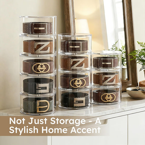 FEMELI multi-functional accessory organizer keeps belts, watches, and ties neatly stored in one place.
