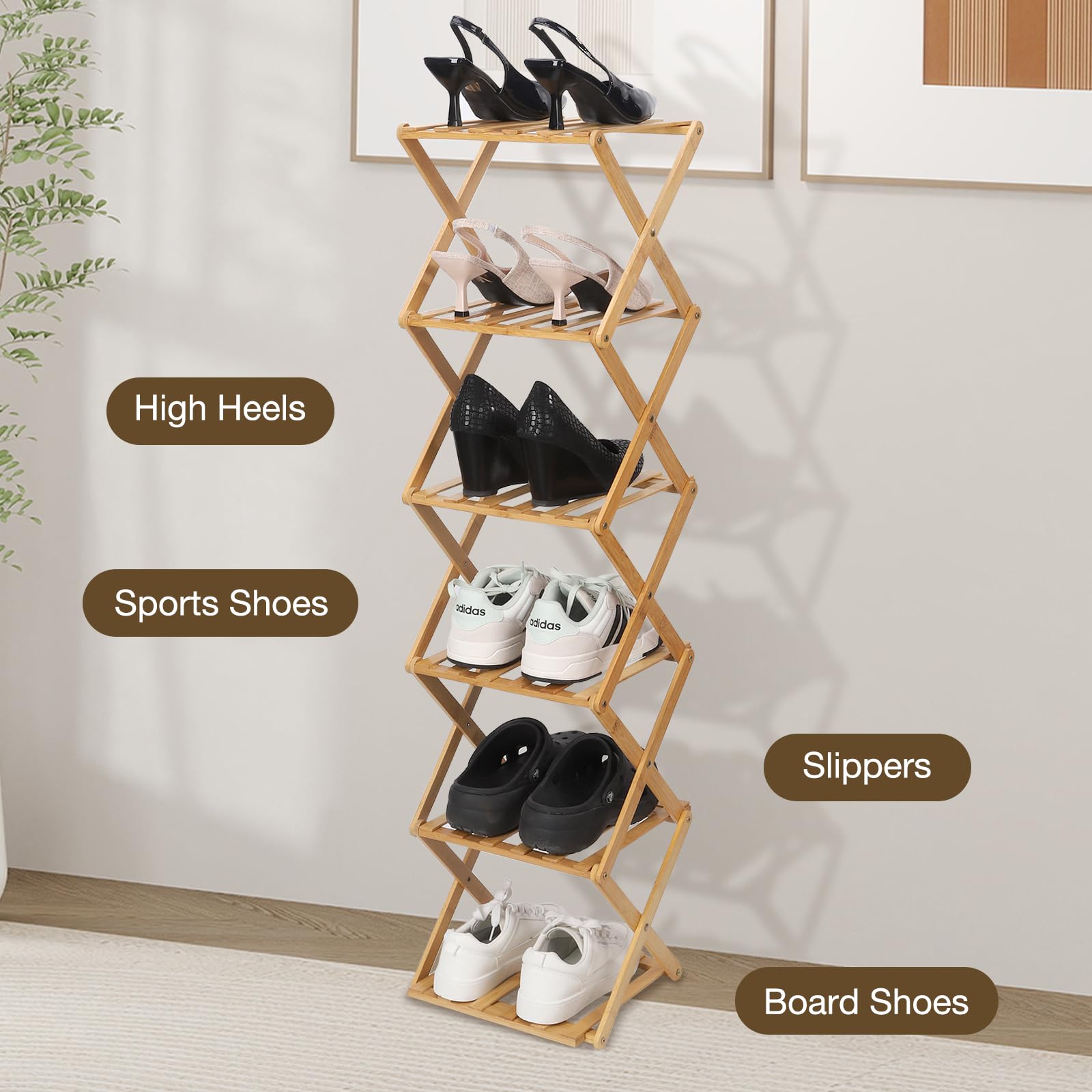 Fengzhizhu bamboo rack used as a versatile display shelf