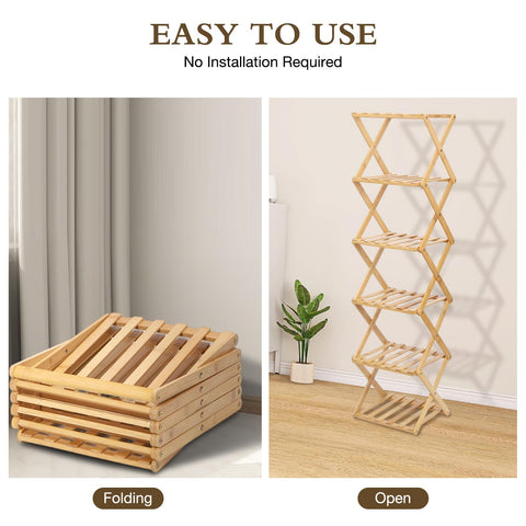 Fengzhizhu bamboo shoe rack X-frame provides extra stability