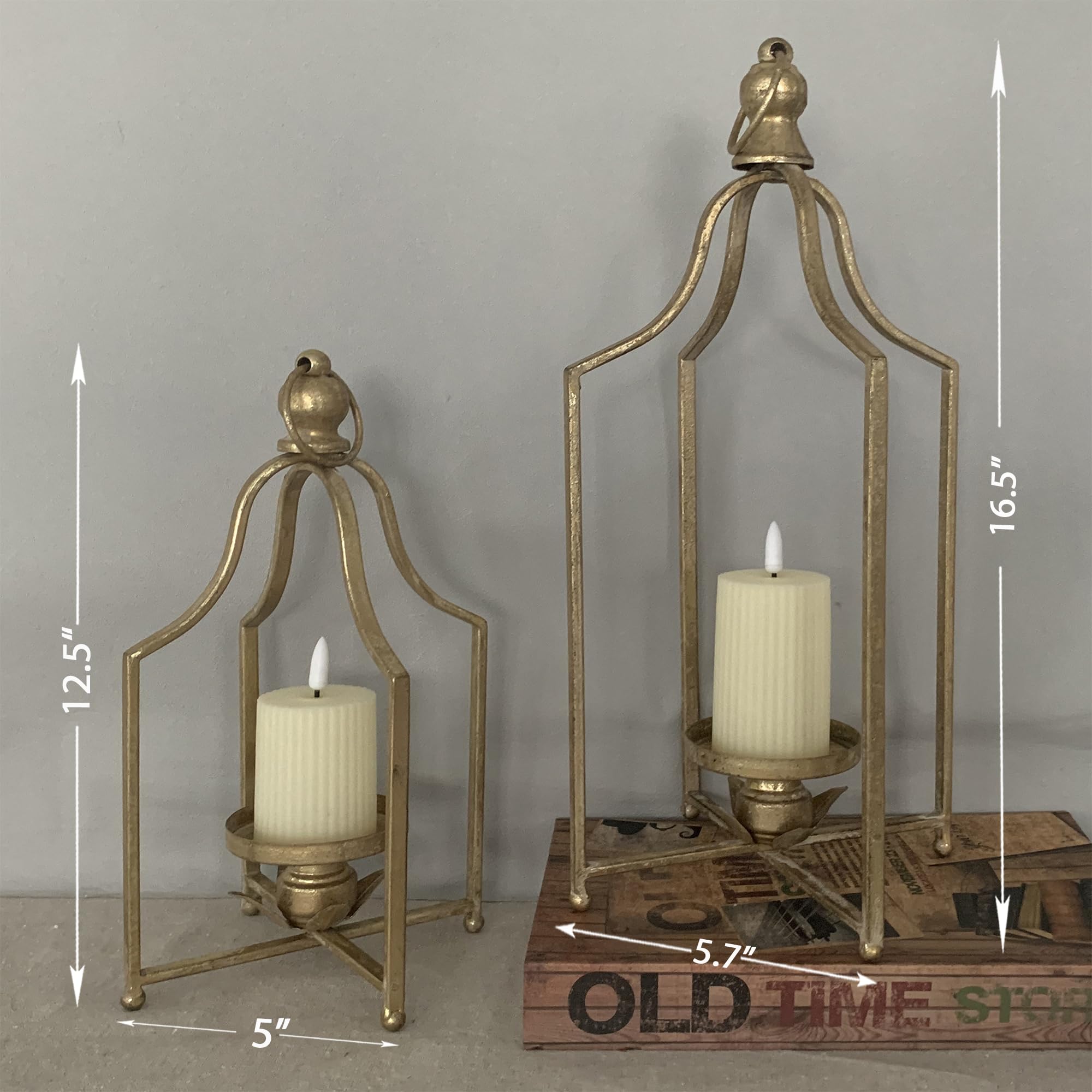 Fenisam Lantern duo on console with seasonal accents.