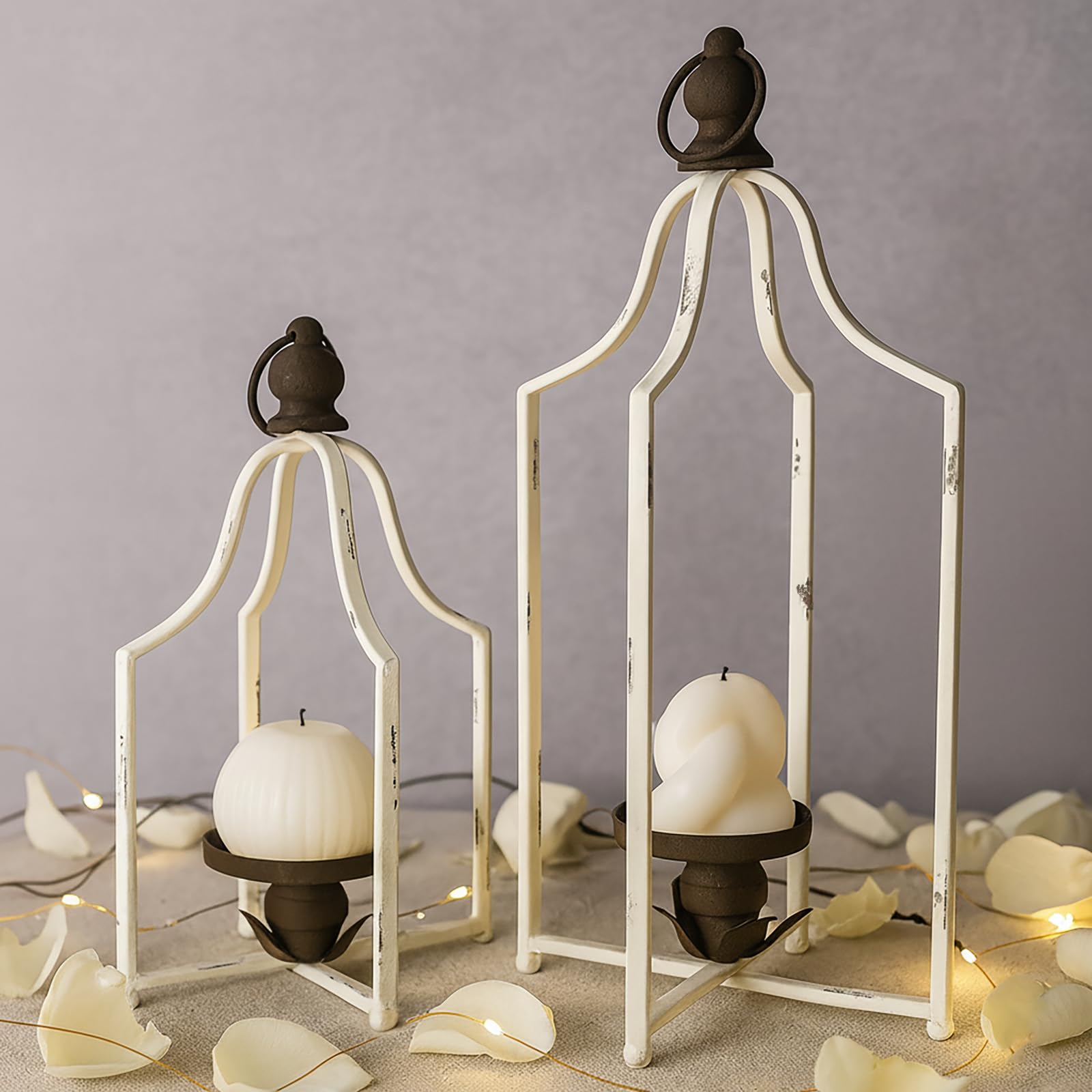 Fenisam timeless cozy lanterns 16.5 inch balanced on mantel display