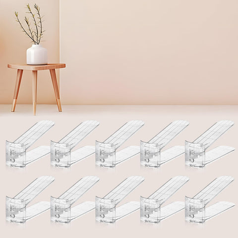 FENRUNXU 10-pack transparent shoe stacker organizes pairs in a compact closet