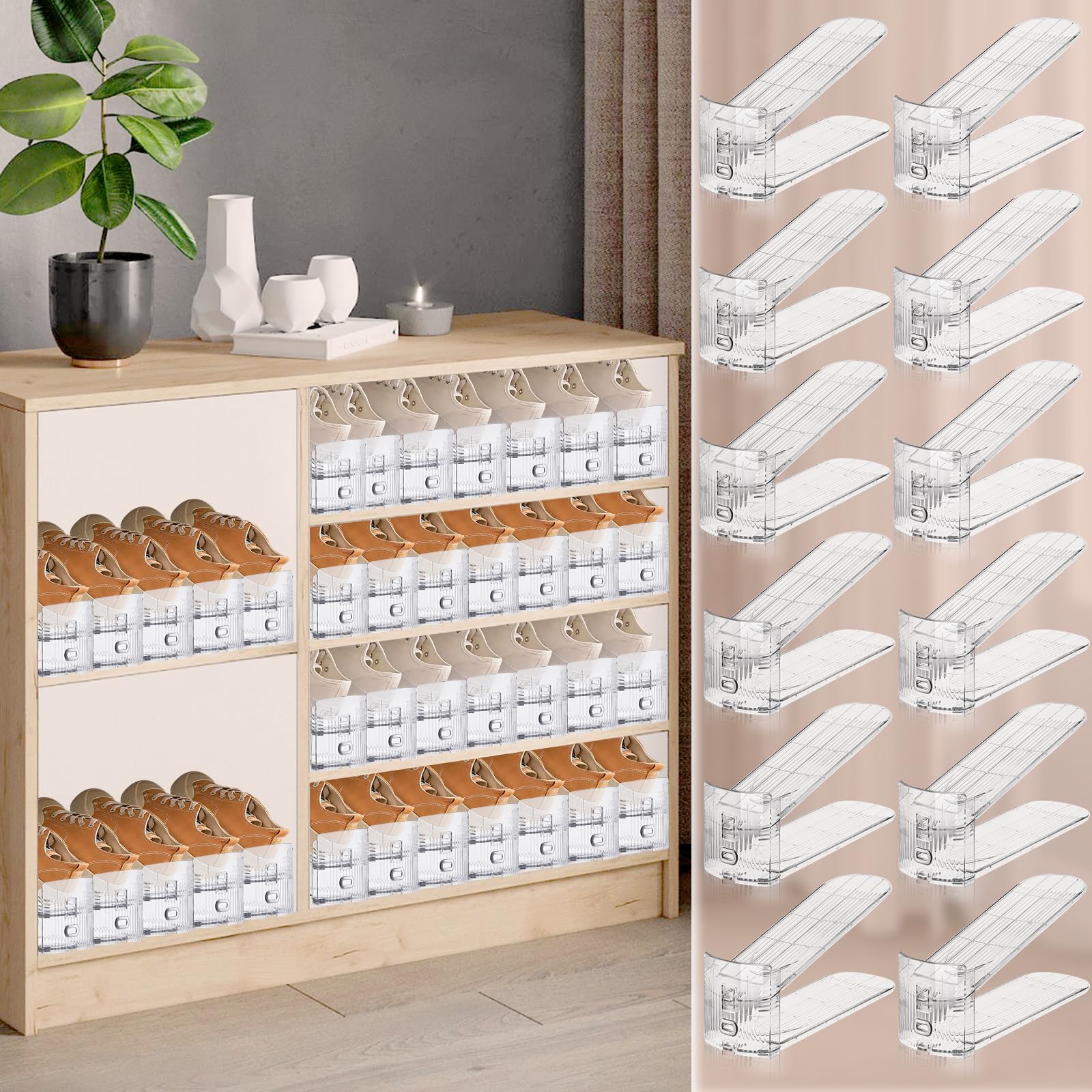 FENRUNXU space-saving closet solution helps declutter efficiently.