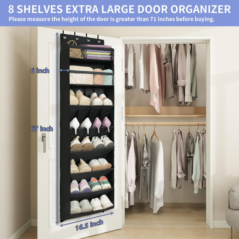 FENTEC eight shelf storage keeps closet tidy and items easy to reach.