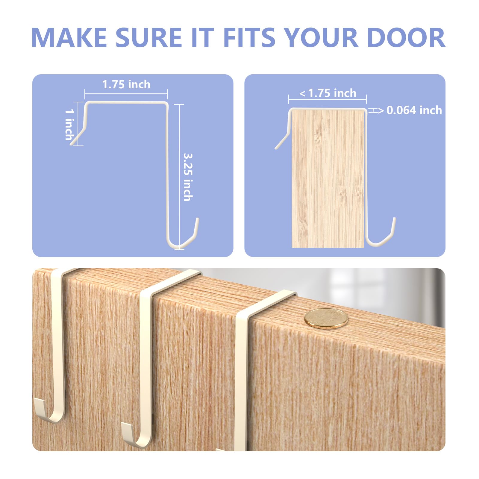 FENTEC beige over-door organizer installed in dorm or apartment