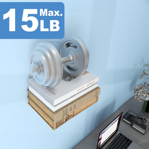 FENTEC invisible floating bookshelf with multi-use design for plants and photos.