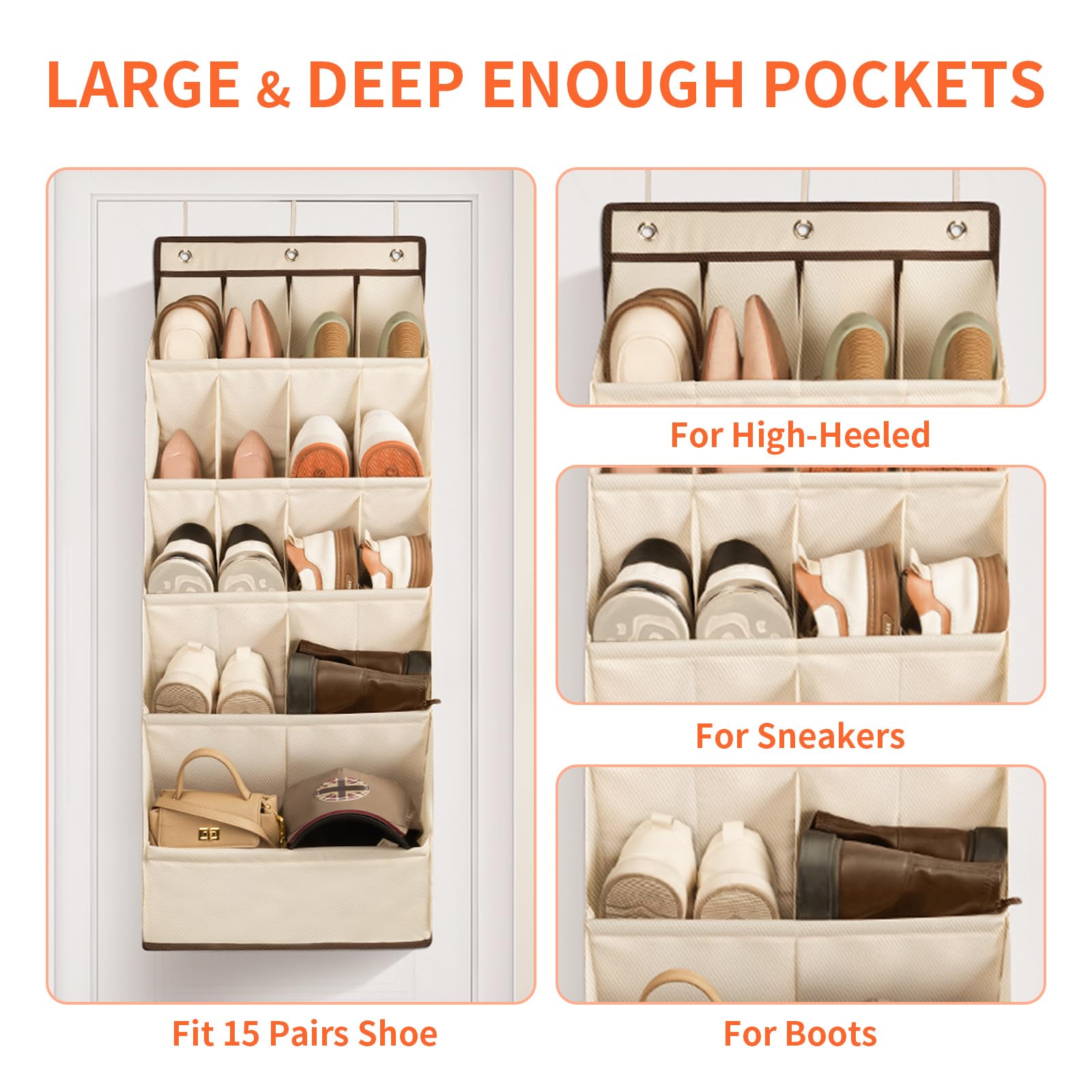 FENTEC oxford fabric beige close-up shows sturdy material and durable construction