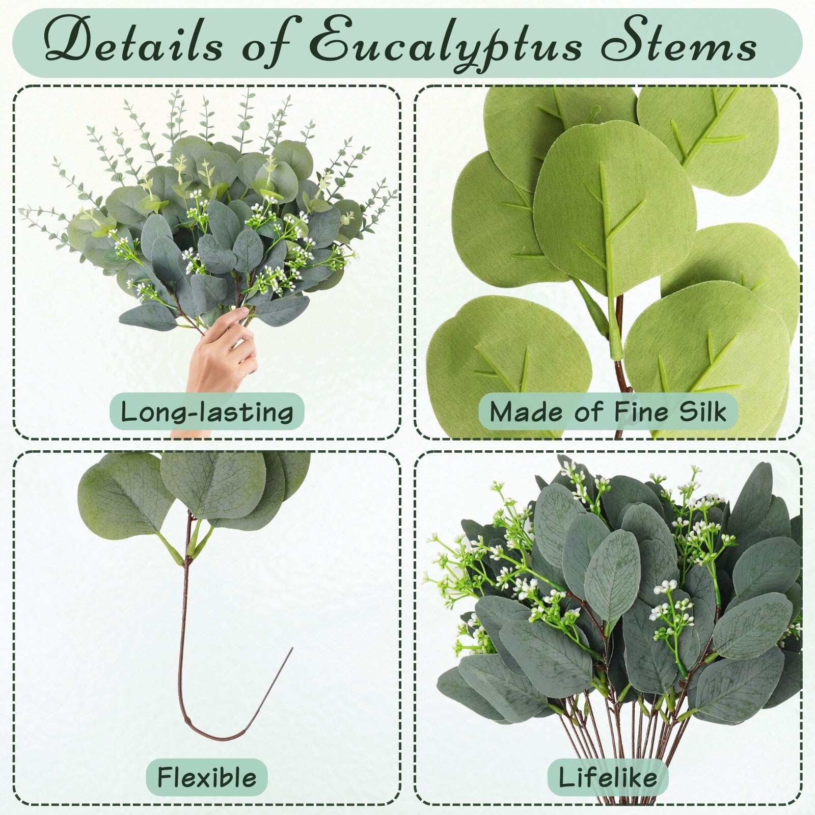 FENYUAN eucalyptus stems for DIY arrangements and layered displays