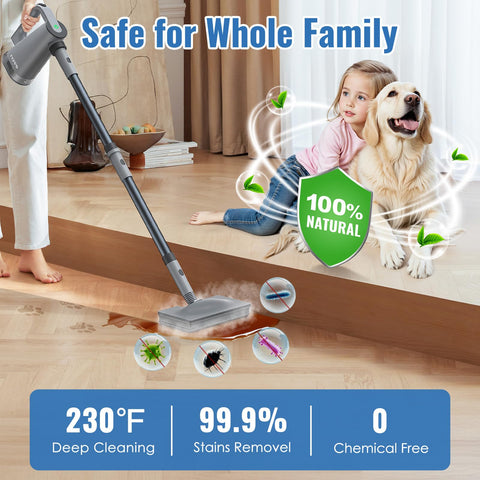 FEPPO heat-up in 15 seconds for fast cleaning sessions