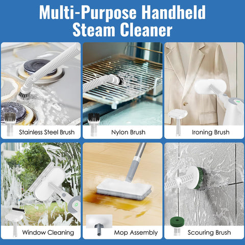 FEPPO steam mop 370ml tank with extended 25-minute steam sessions