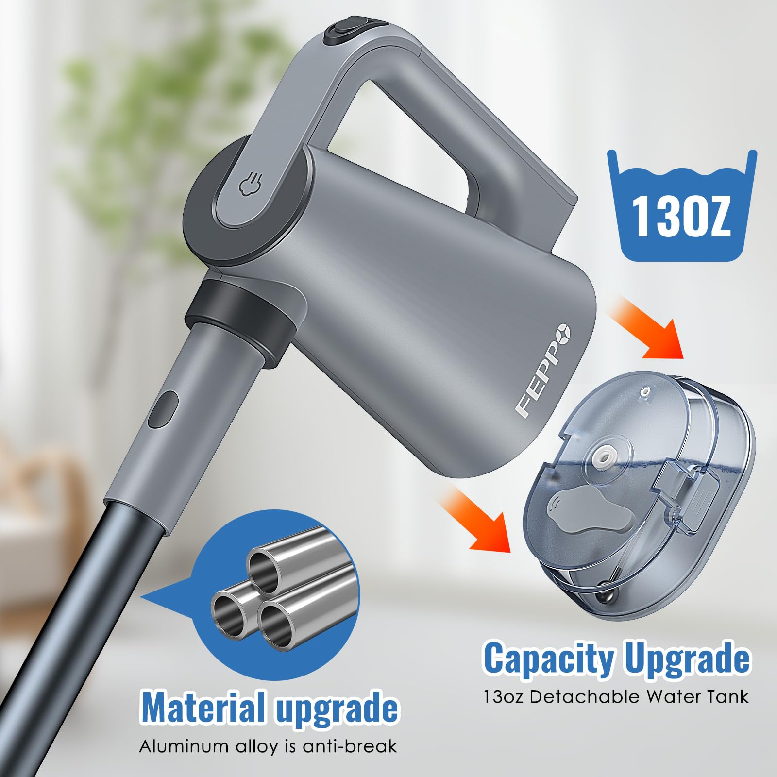 FEPPO steam mop 10-in-1 attachments tackle multiple tasks