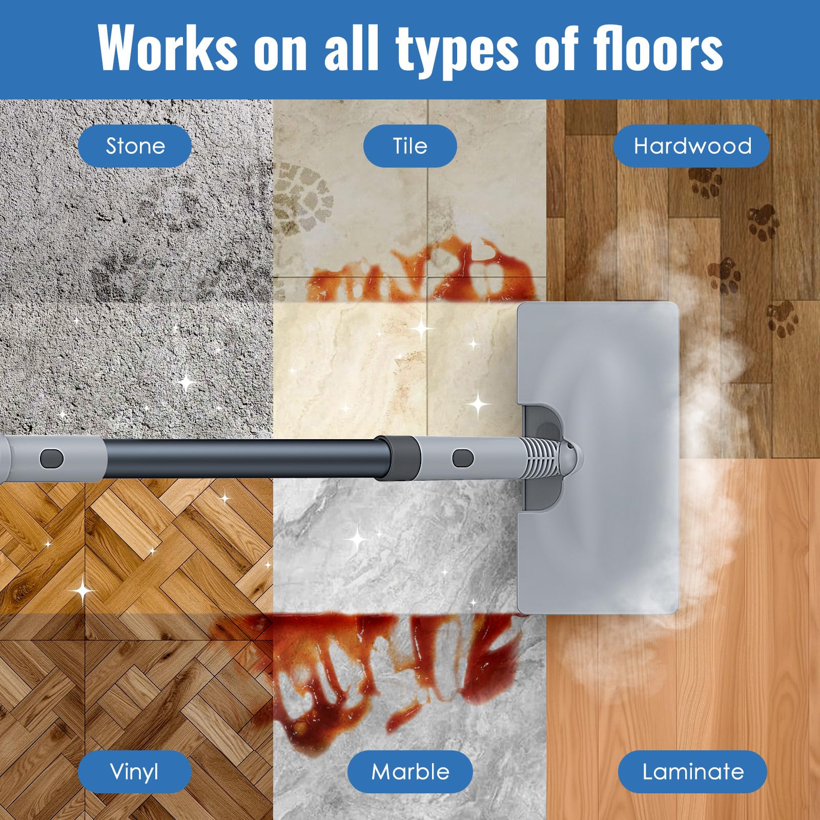 FEPPO steam mop chemical-free cleaning with only water
