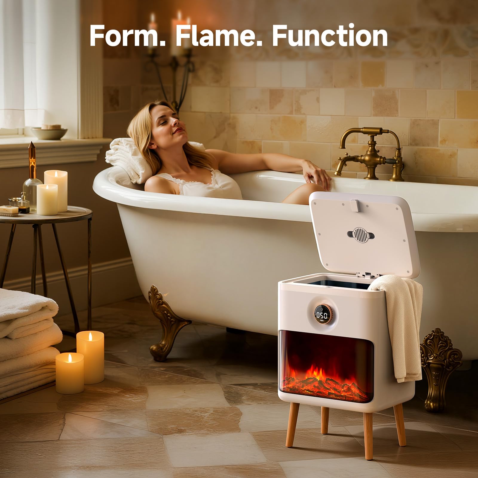 FEPPO towel warmer safety lock prevents accidental burns.