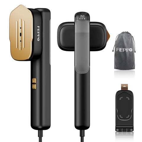FEPPO travel steamer front view for on-the-go wrinkle removal.