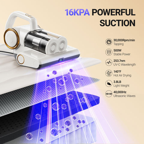 FEPPO UV-C light for deep-cleaning on mattresses and upholstery.